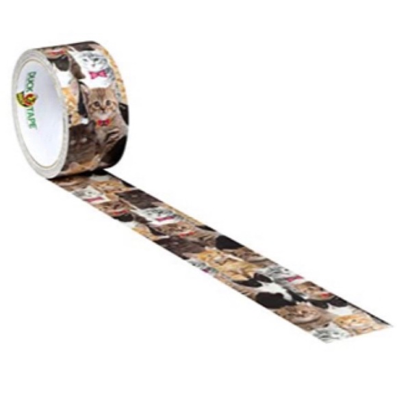🆕 🐈 Kitten Cat Pattern Duck Duct Tape Packaging Shipping Supplies New! NWT - Picture 2 of 4